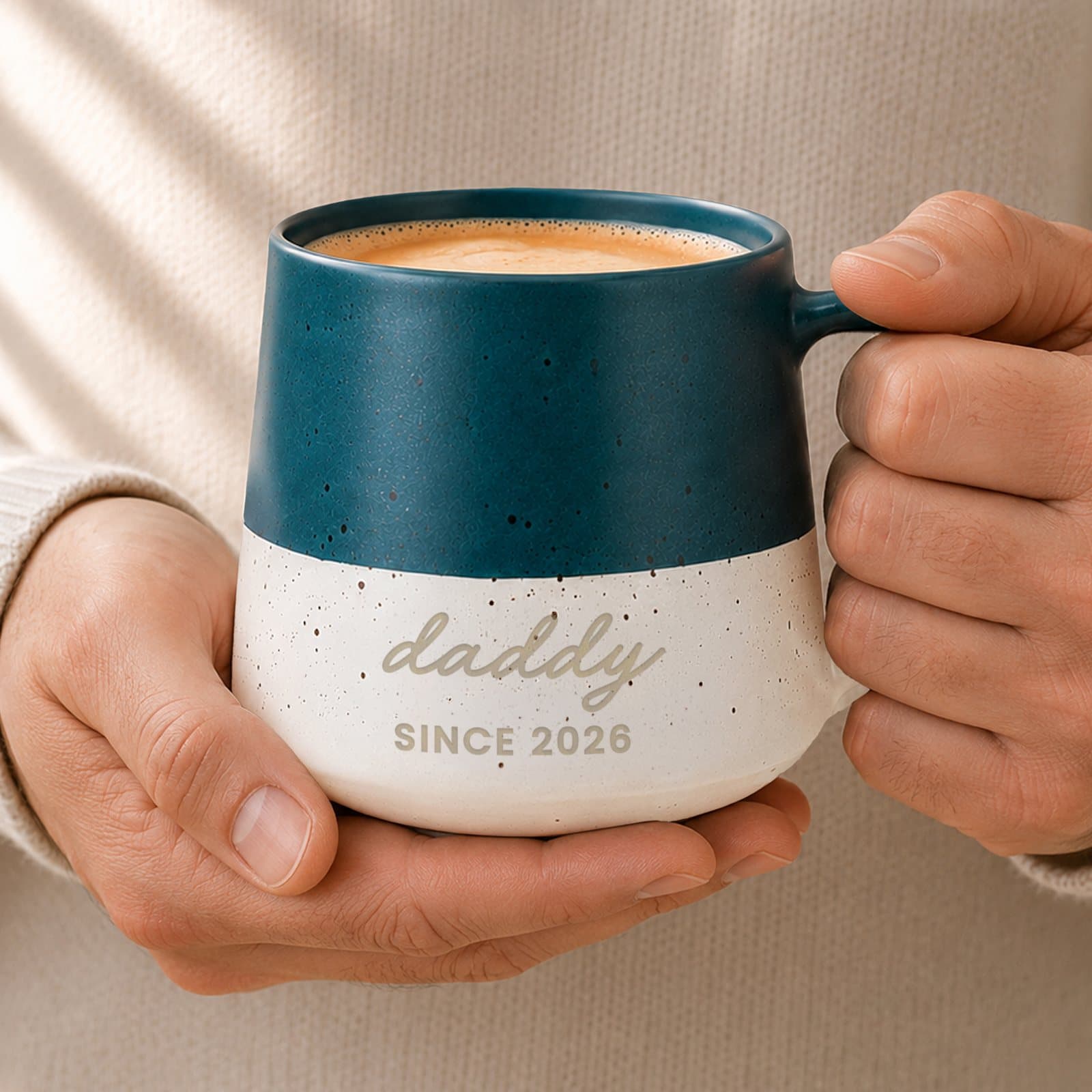 Personalised speckled ceramic mug