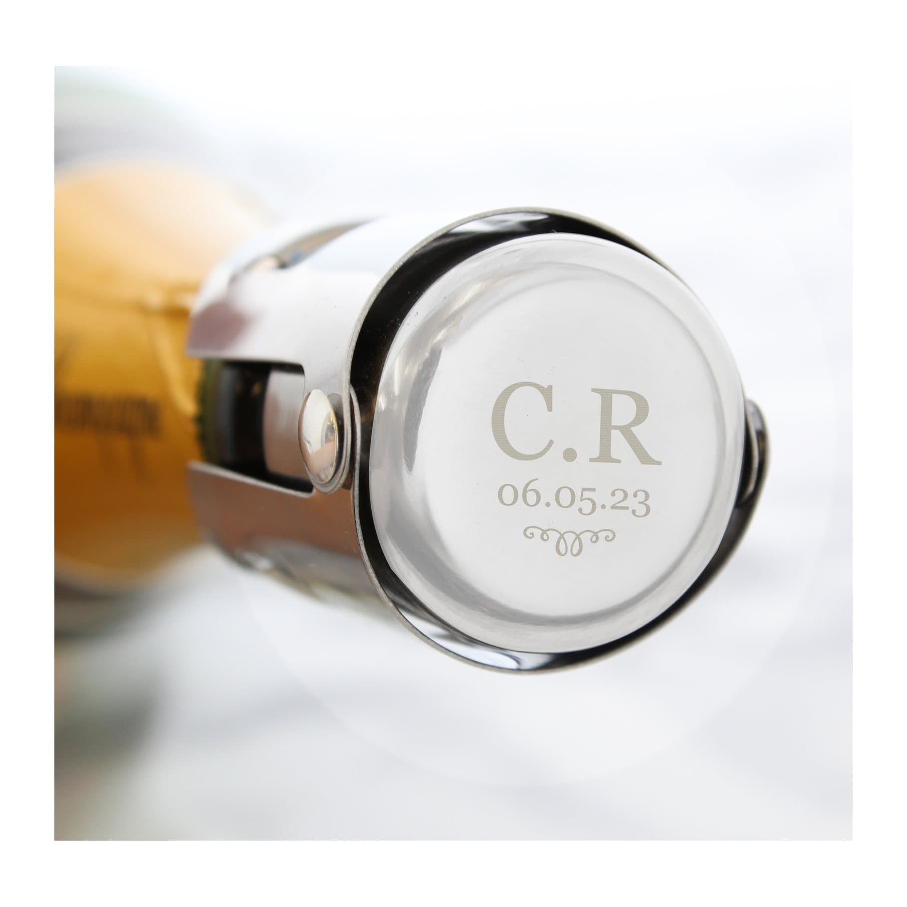 Personalised stainless steel monogram bottle stopper
