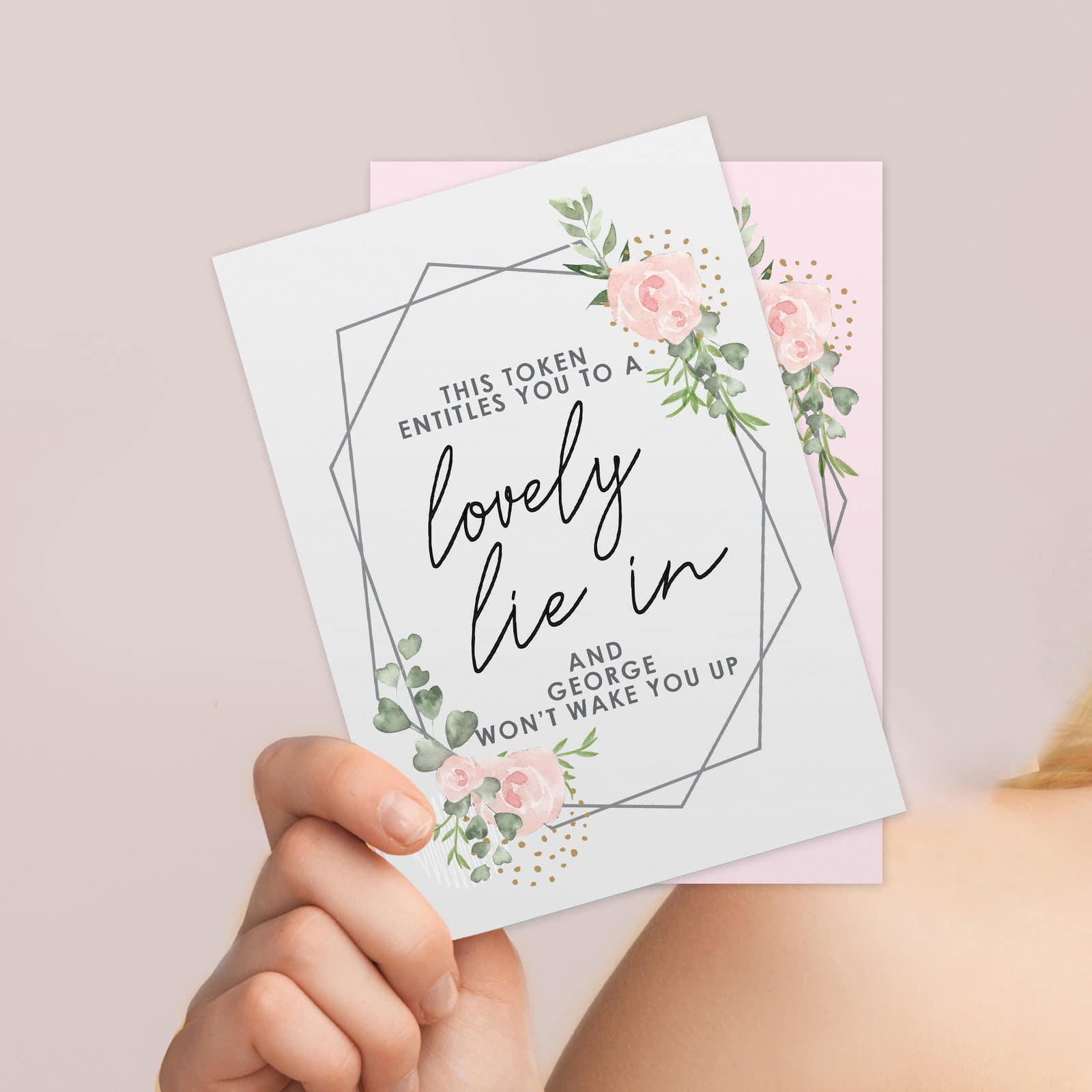 Set of Mother's Day voucher cards with an organza bag