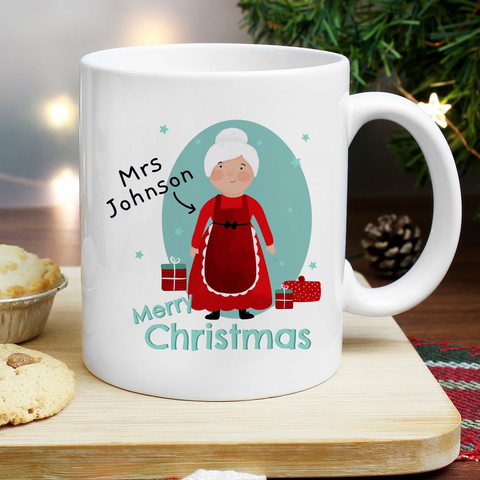 Personalised Mrs Claus Christmas ceramic mug