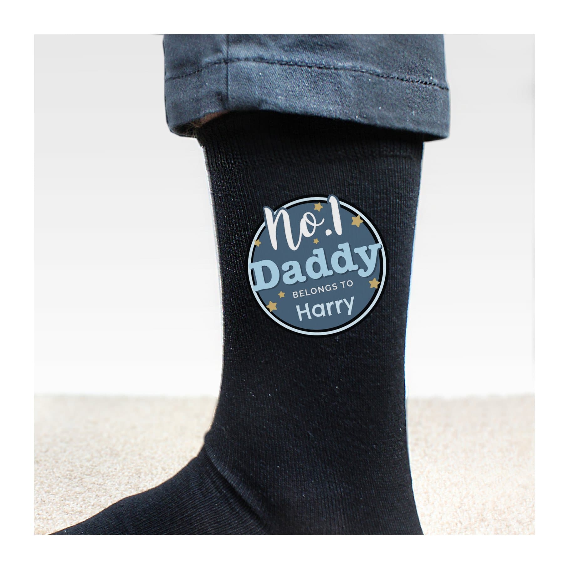 Personalised No.1 men's socks with a role and name