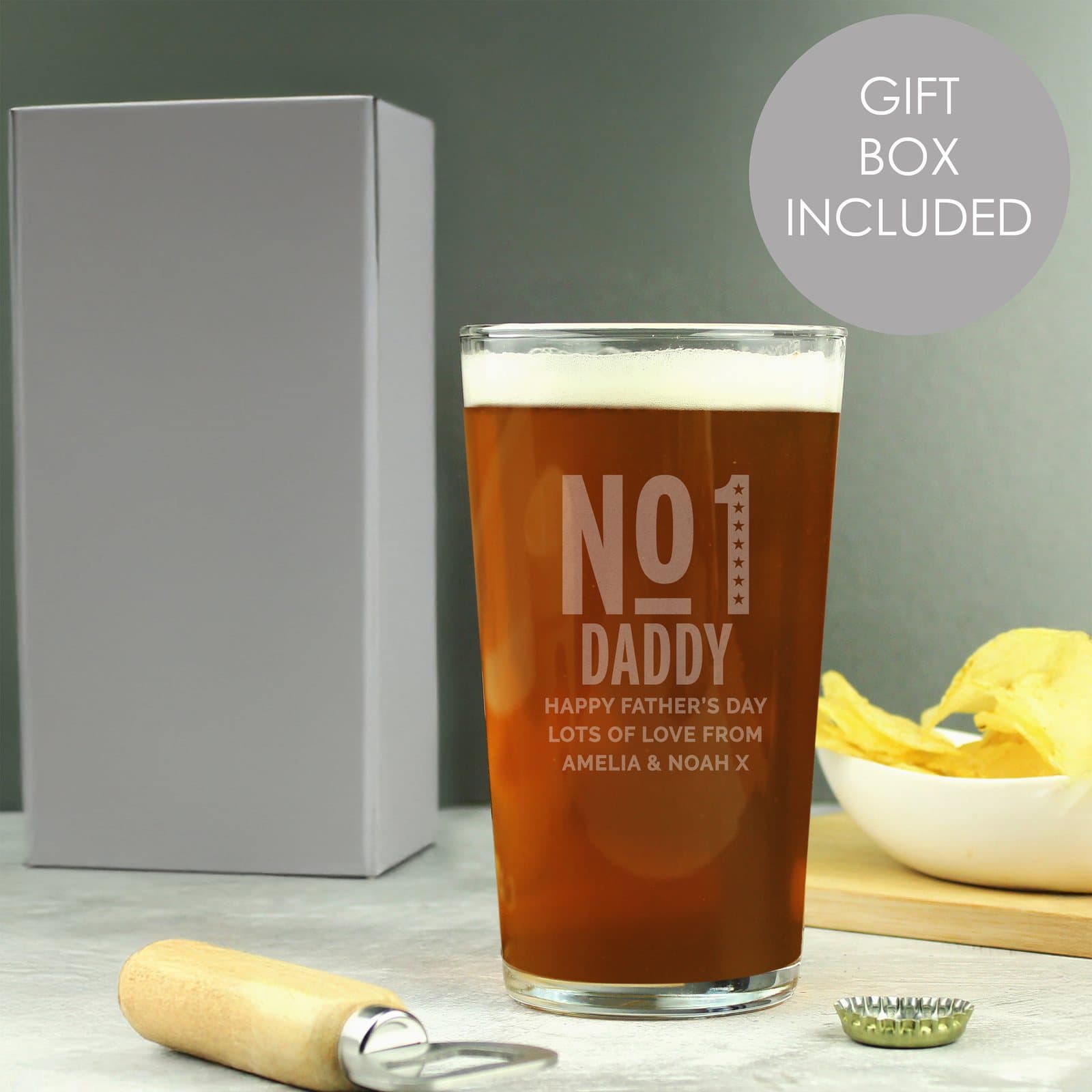 Personalised No. 1 pint glass