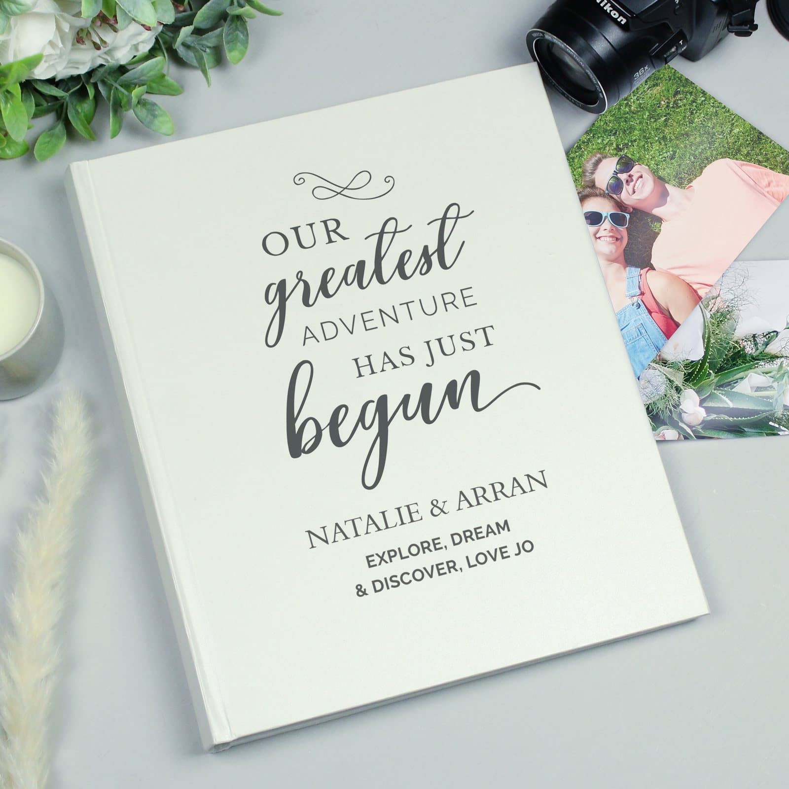 Personalised Our Greatest Adventure traditional wedding photo album