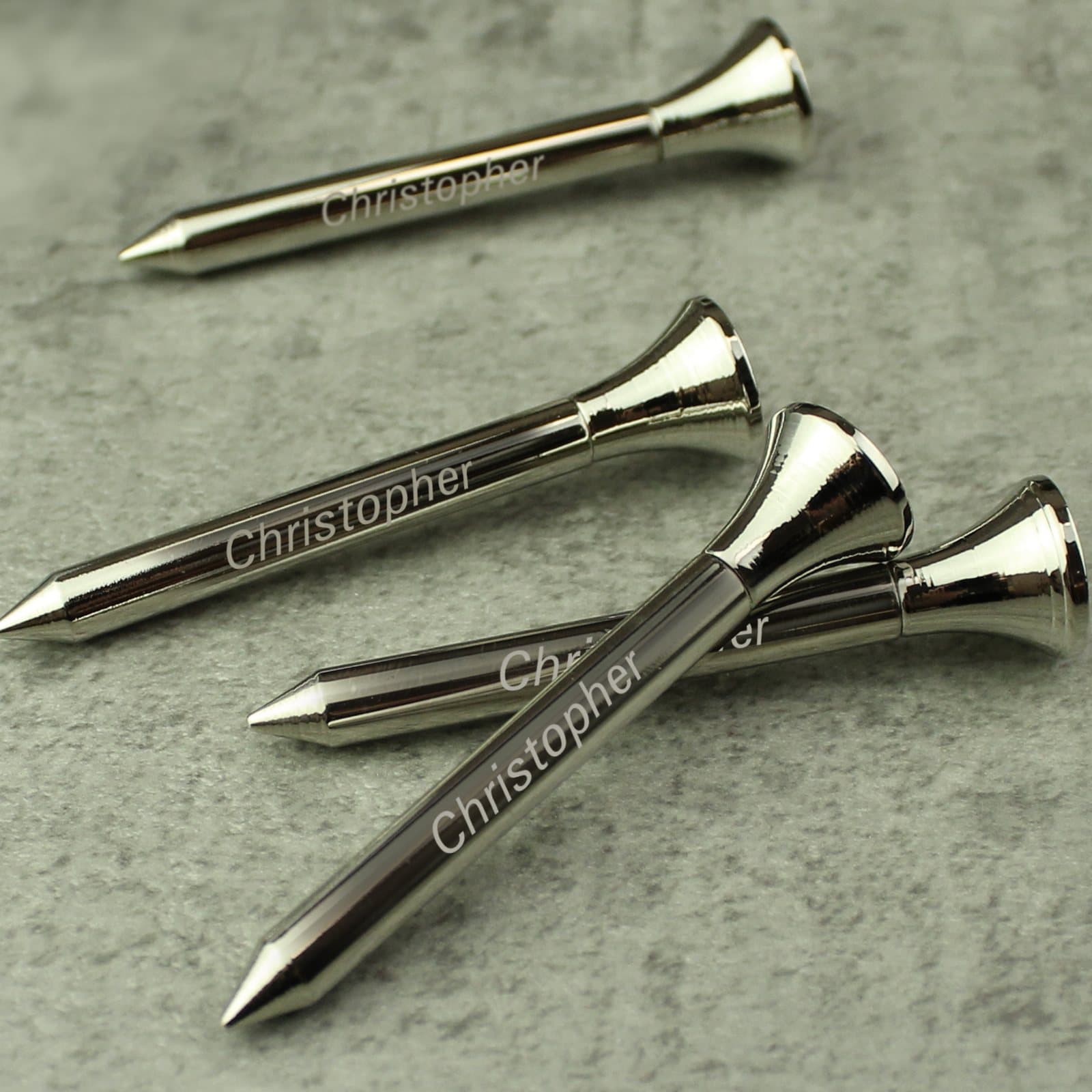 Pack of four personalised golf tees