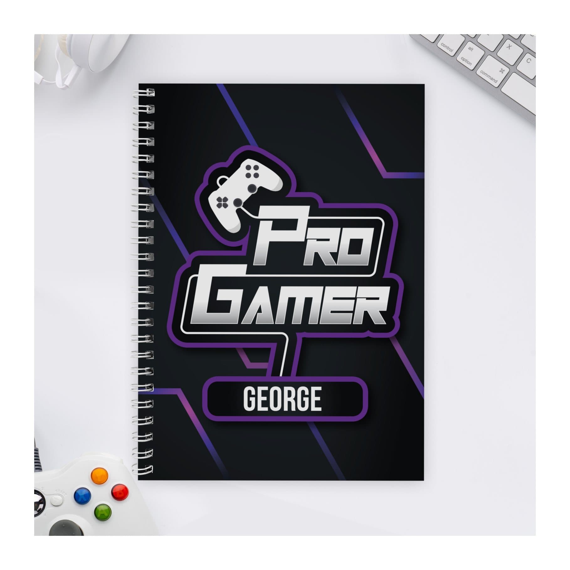Pro Gamer A5 notebook personalised with a name