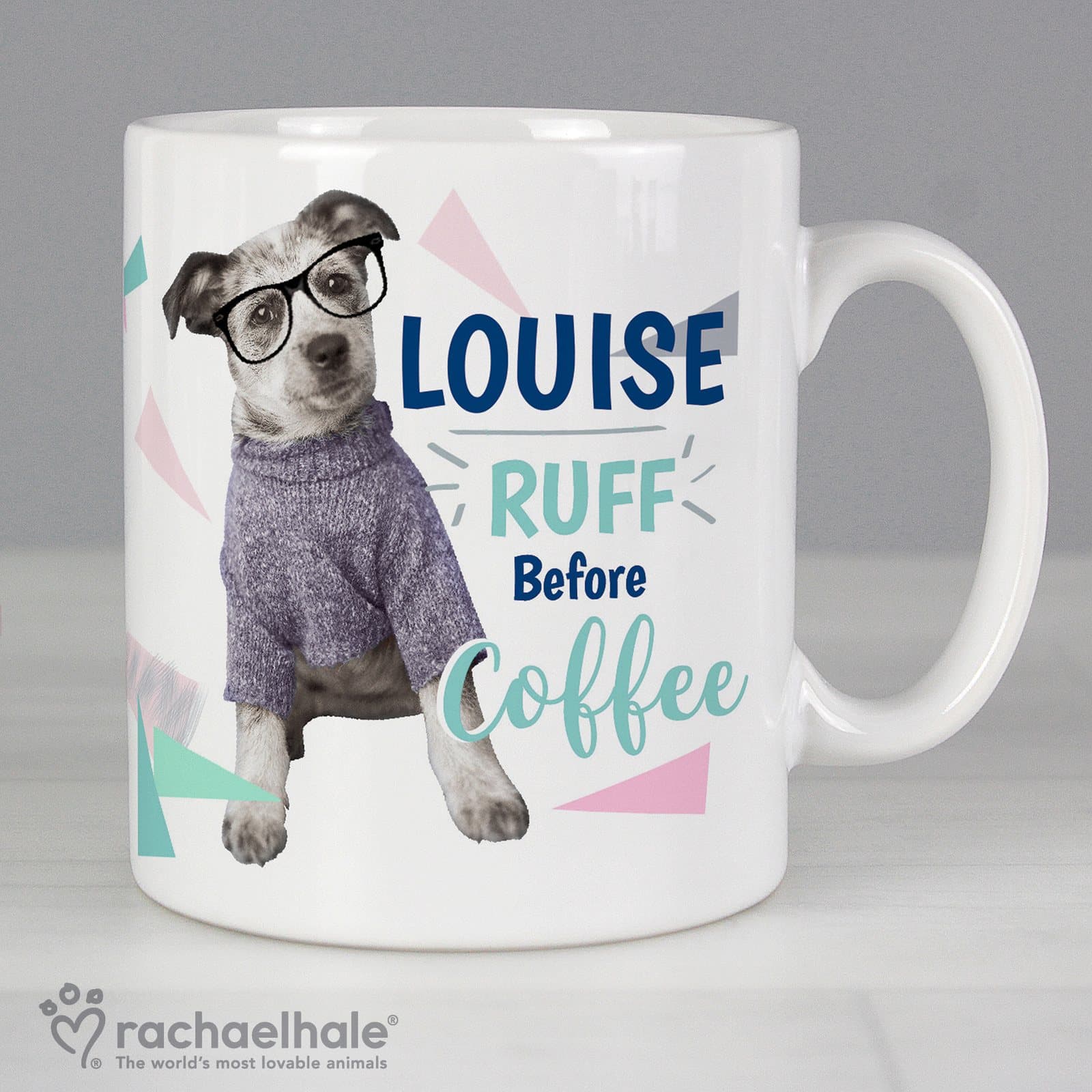 Personalised Ruff Before Coffee ceramic dog mug