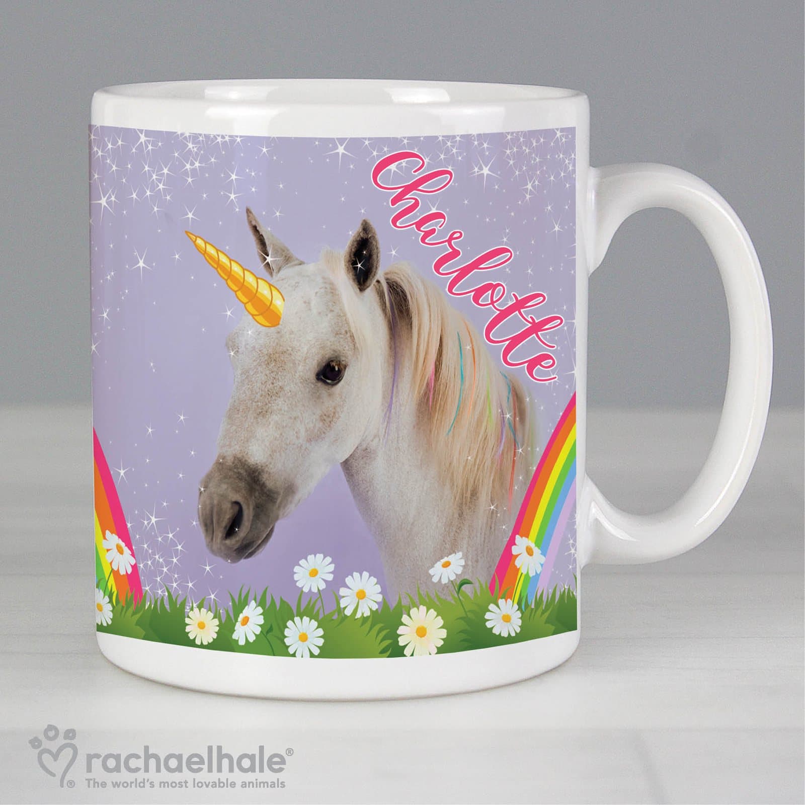 Personalised Rachael Hale unicorn ceramic mug