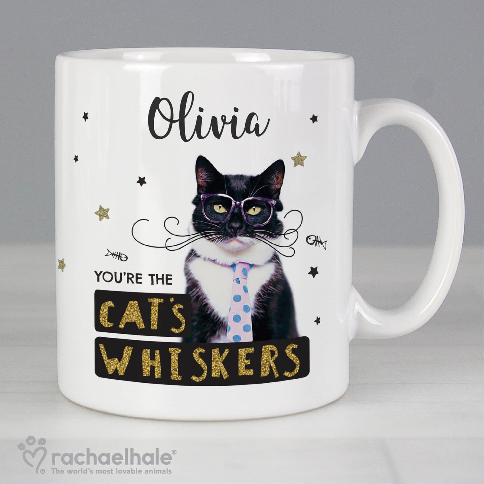 Personalised Rachael Hale You're the Cat's Whiskers ceramic mug