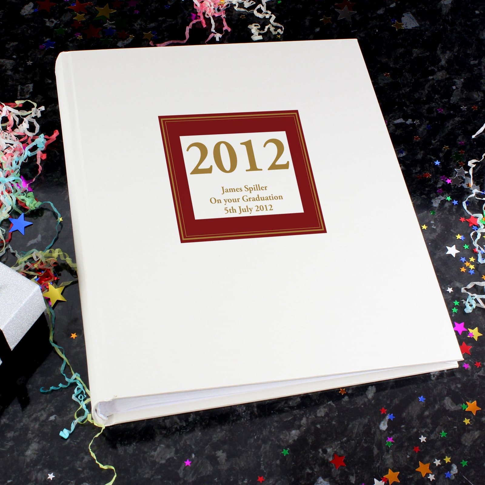 Personalised red square traditional photo album