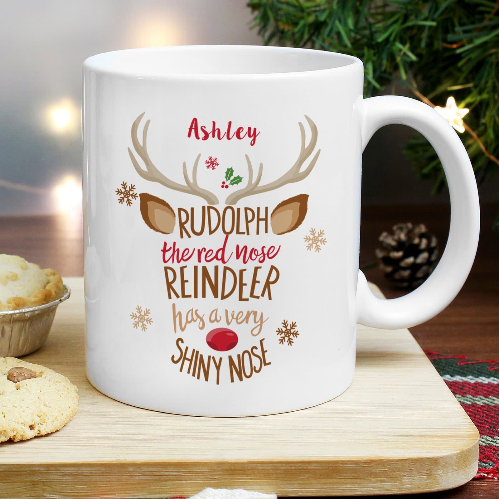 Personalised Rudolph the Red-Nosed Reindeer Christmas mug