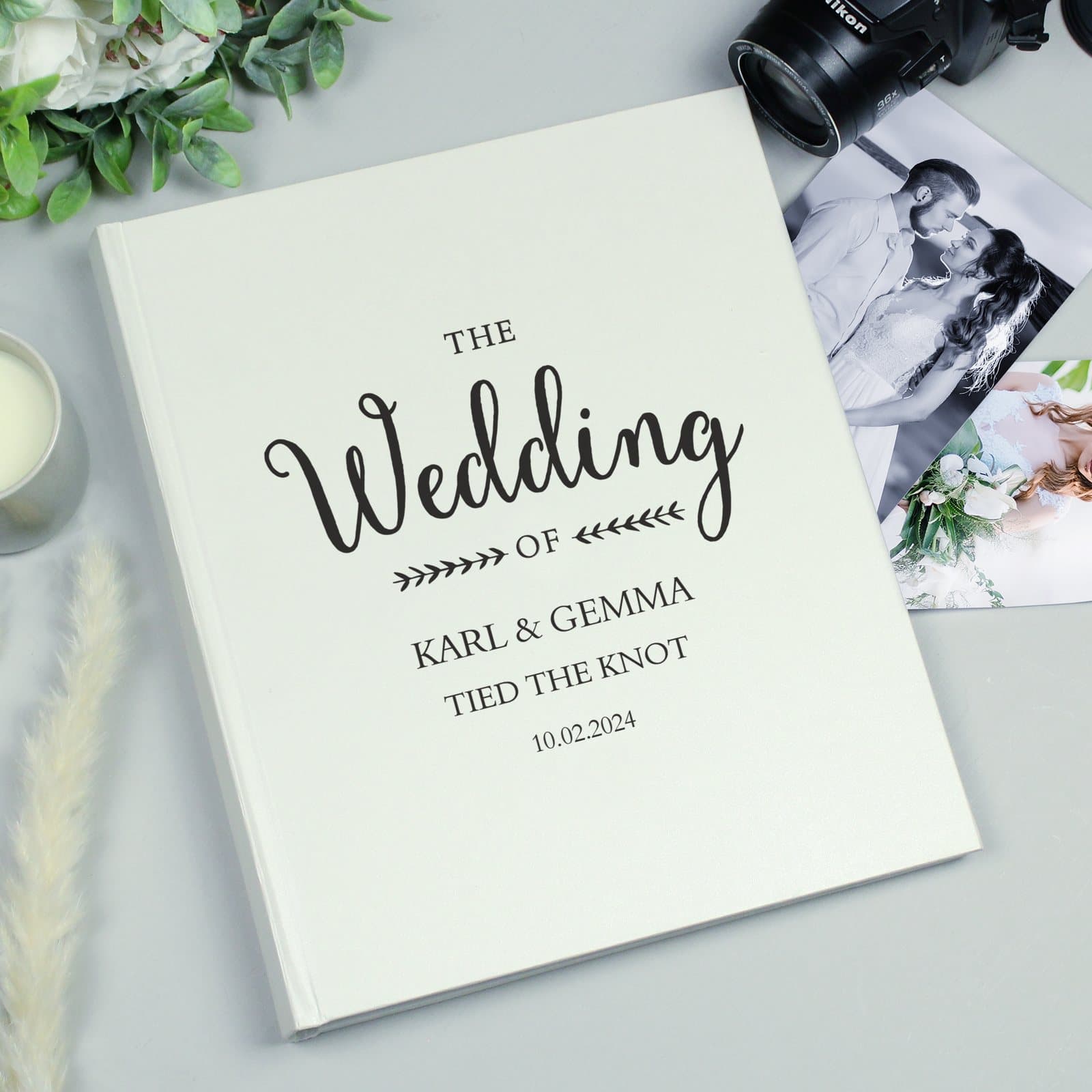 Personalised rustic wedding traditional photo album
