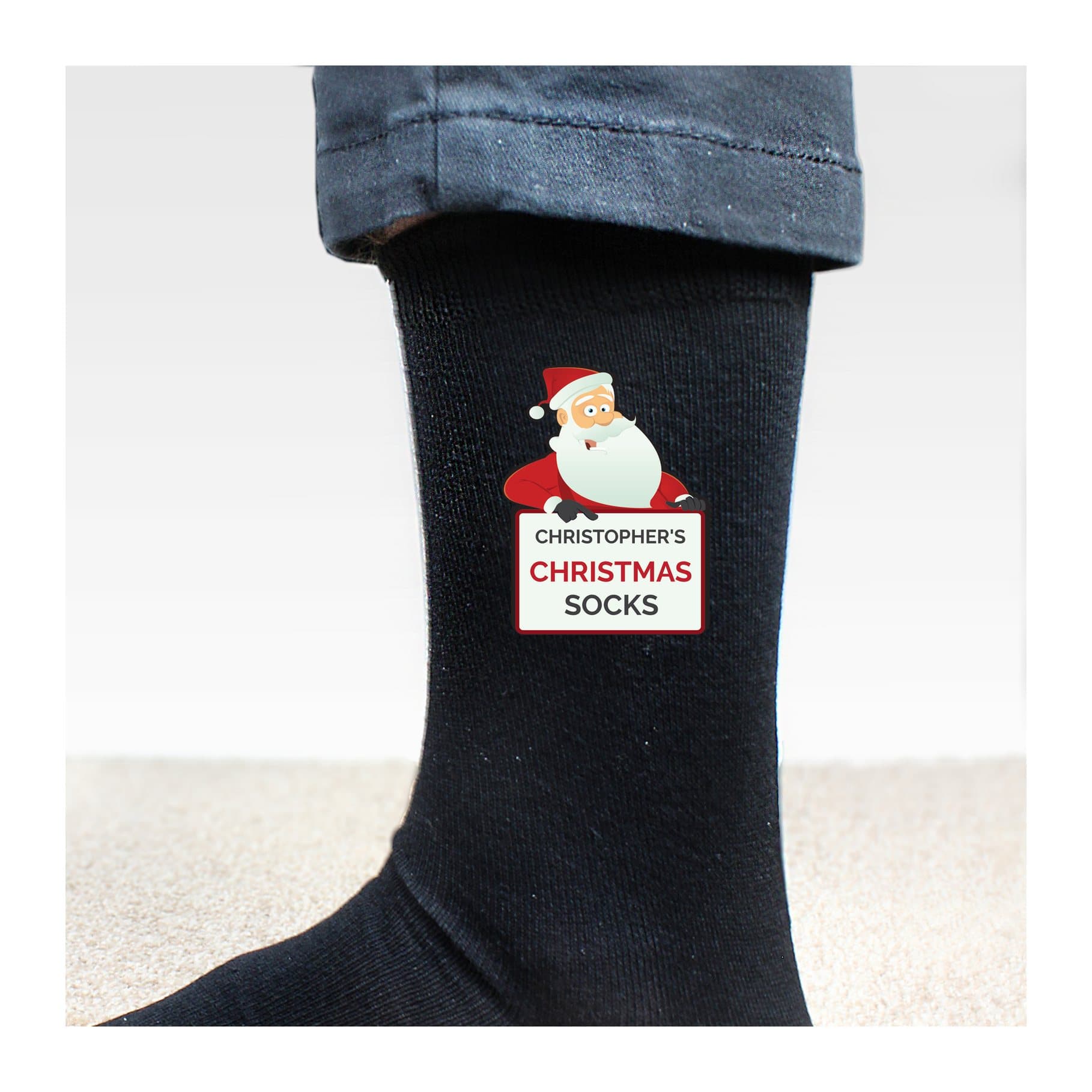 Personalised Santa Claus Christmas socks with a name