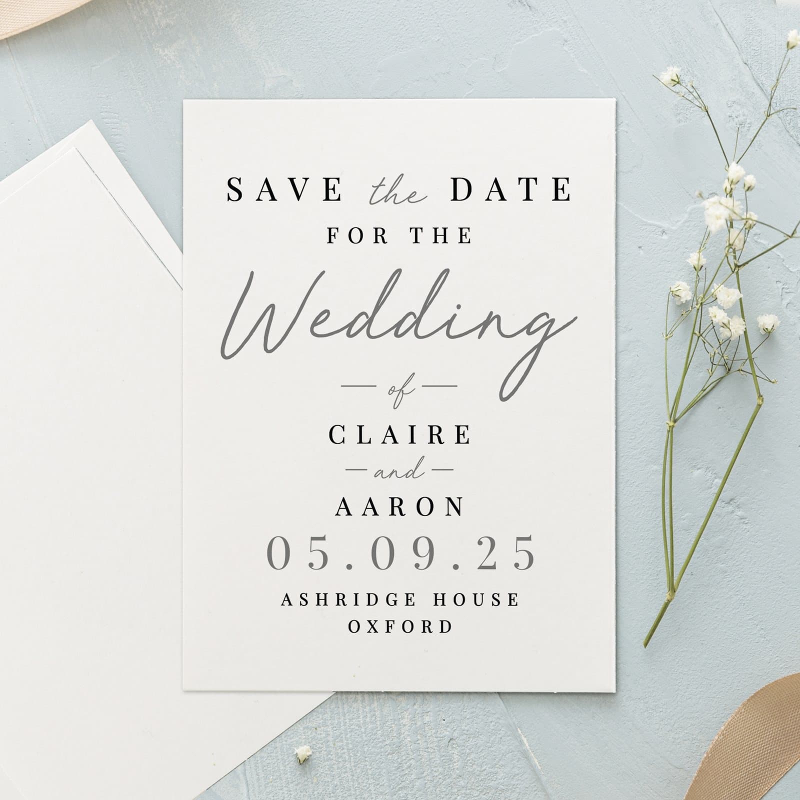 Personalised floral wedding save the date card