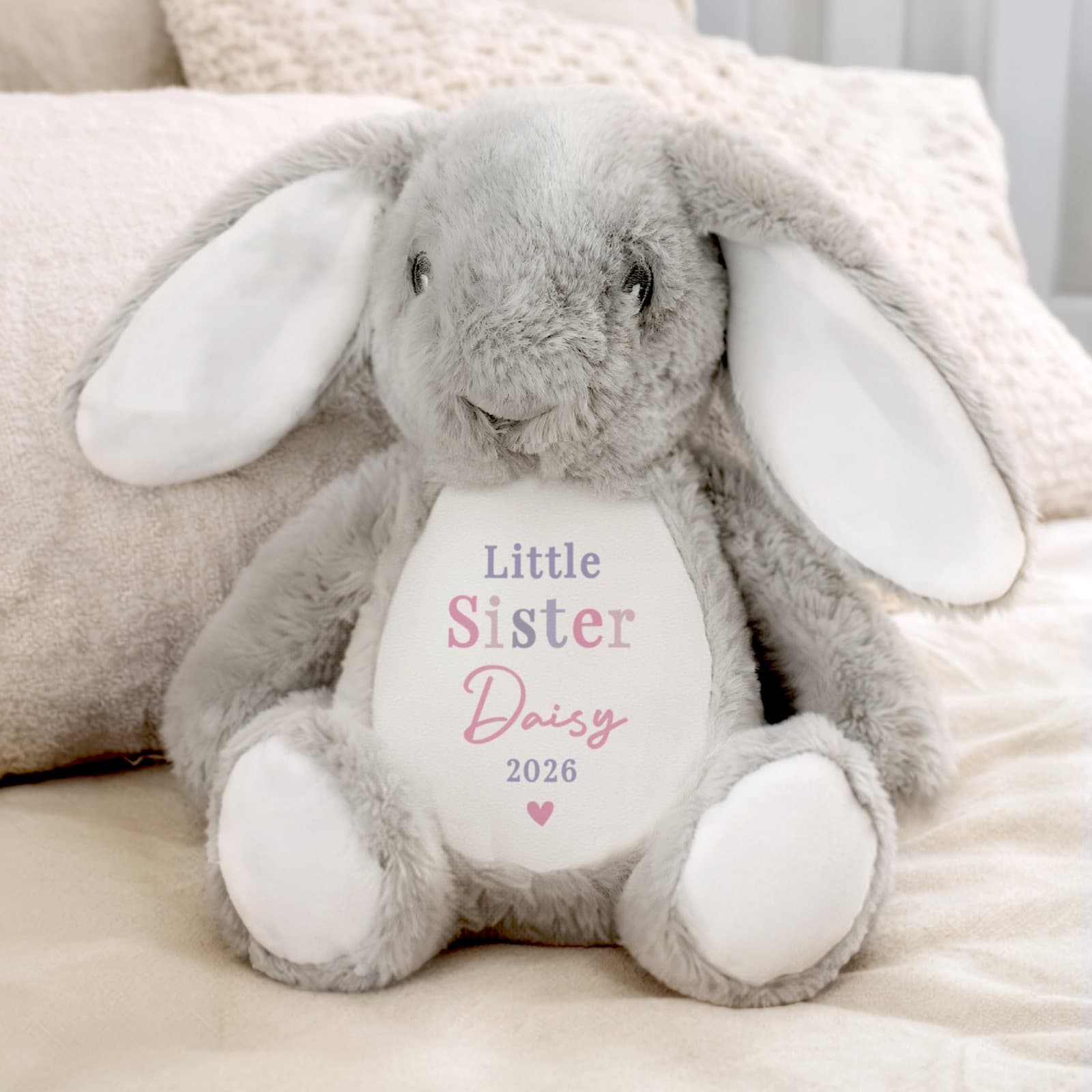 Soft sister bunny made from recycled polyester
