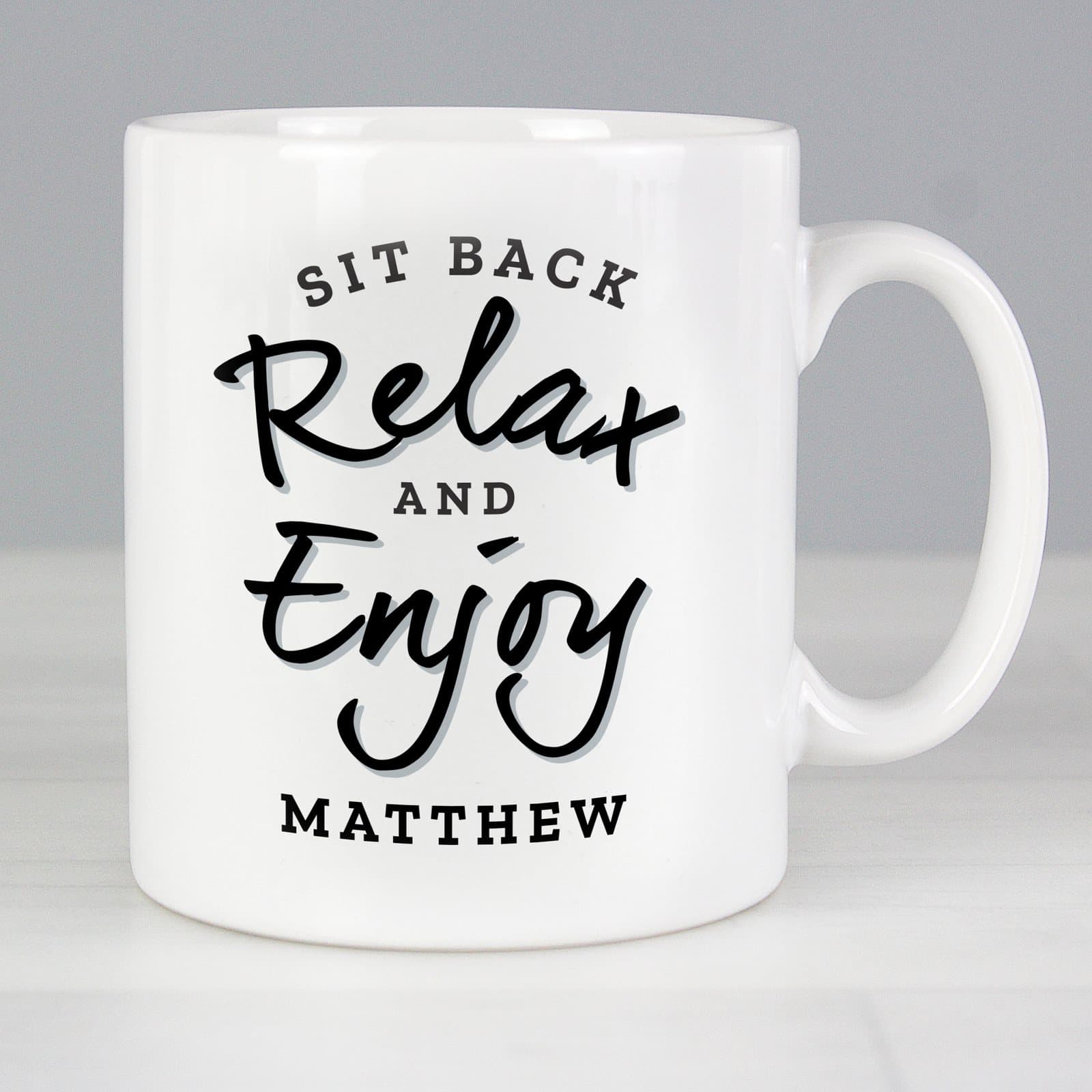 Personalised Sit Back ceramic mug