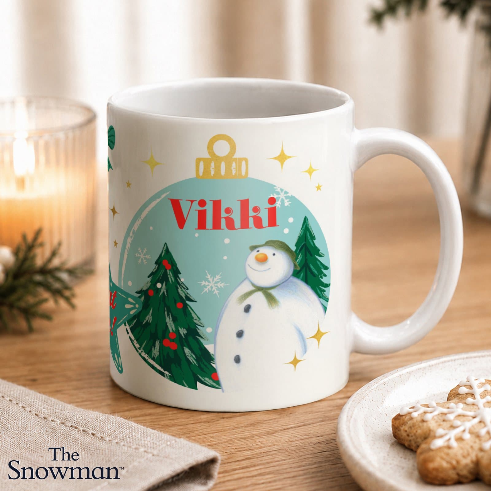 Ceramic The Snowman Christmas Wishes mug