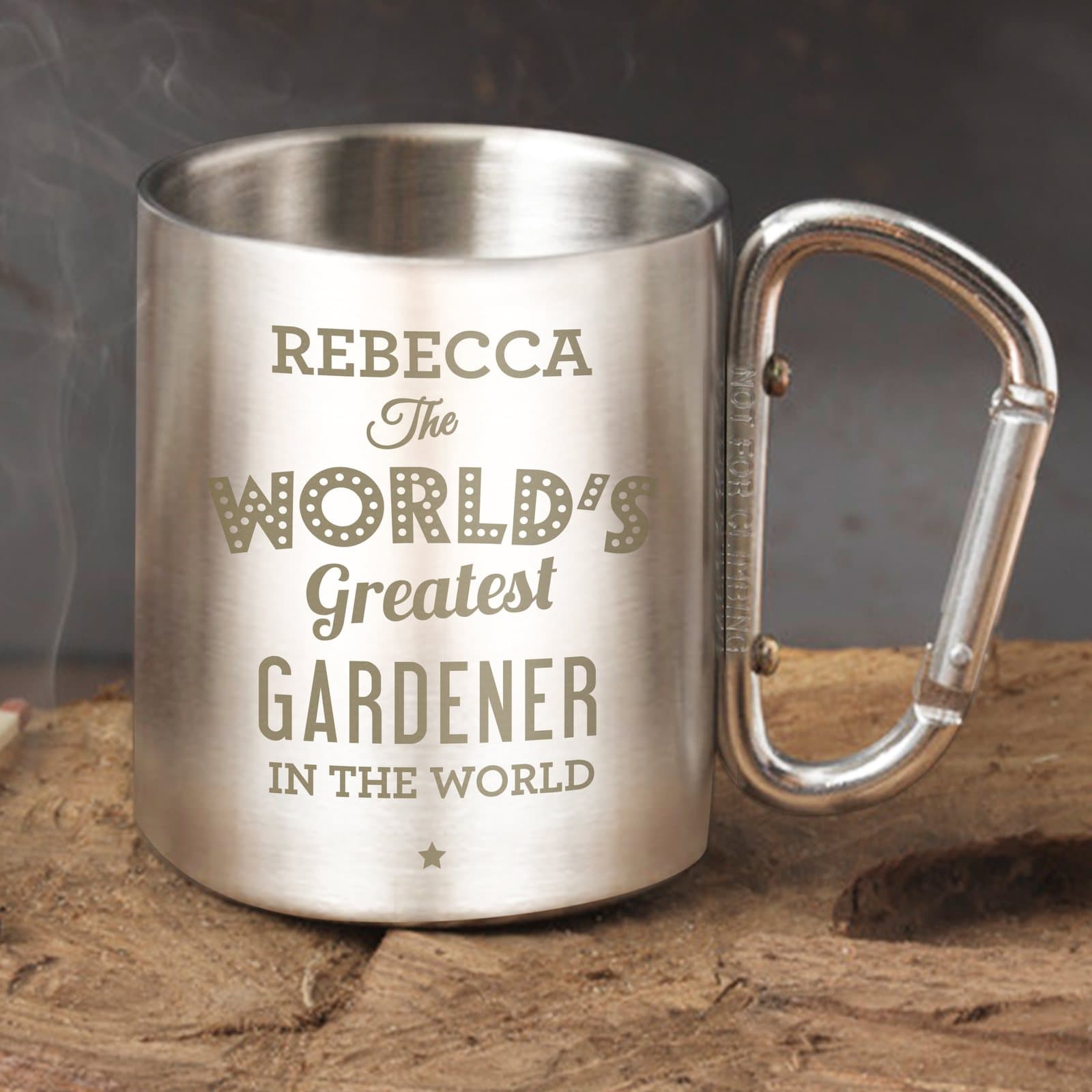 Personalised The World's Greatest stainless steel mug with name, role and message