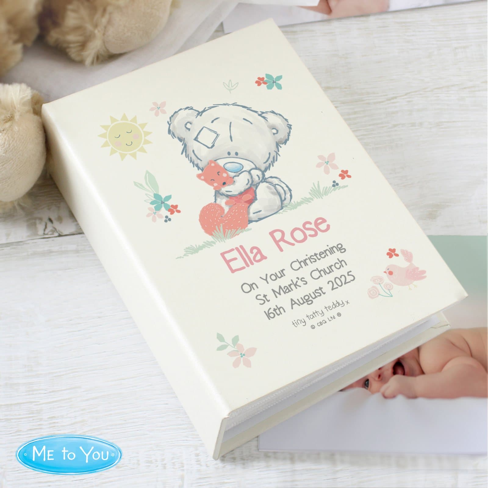 Personalised Tiny Tatty Teddy woodland animal 6x4 photo album