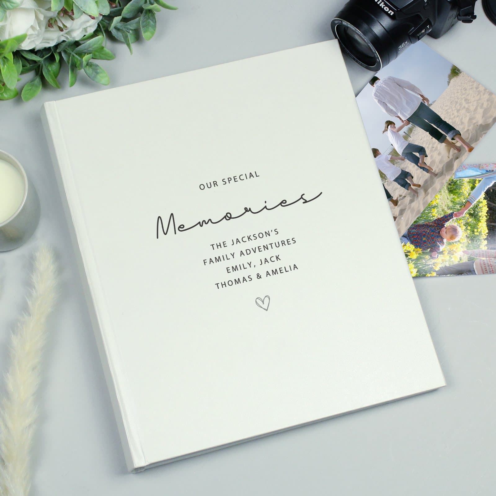 Personalised traditional photo album with a satin finish