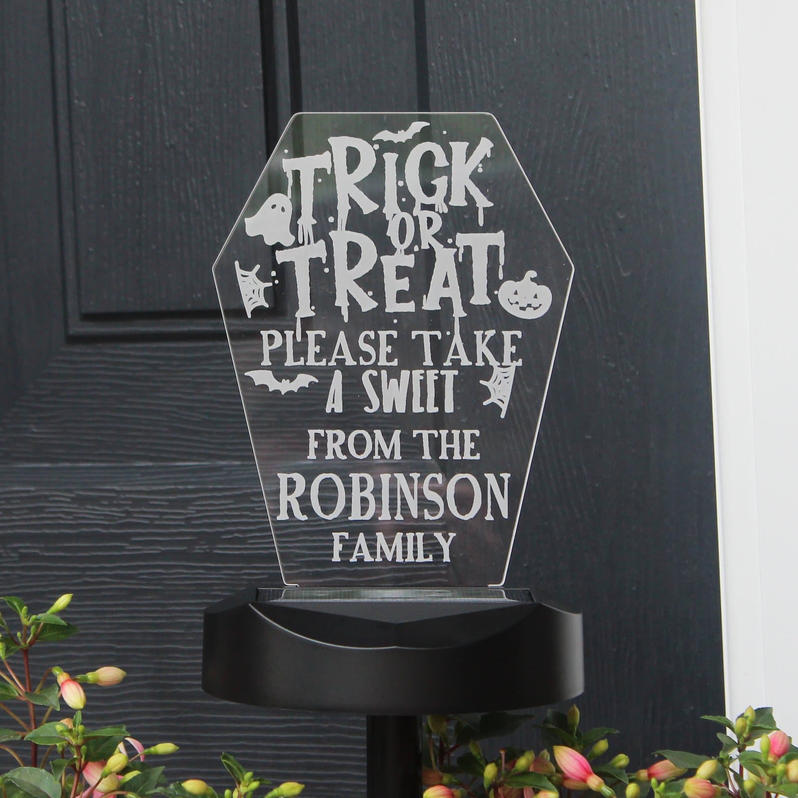 Personalised Trick or Treat Halloween solar light