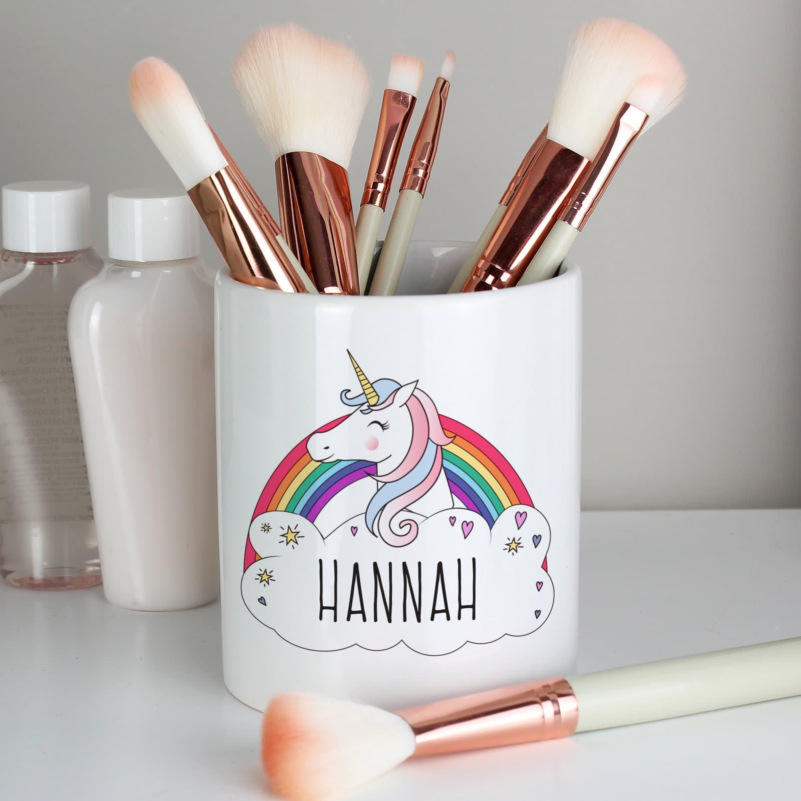 Personalised unicorn ceramic storage pot