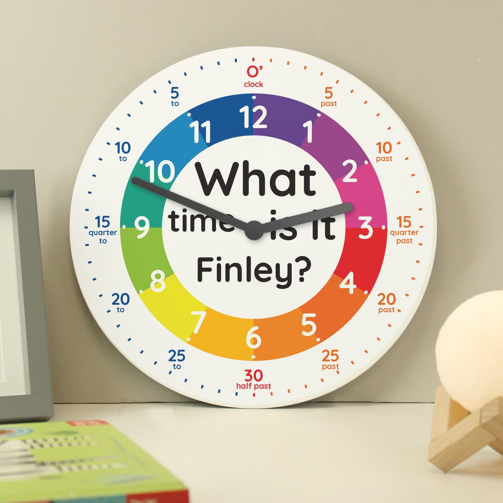 Personalised wooden What Time Is It? clock for children