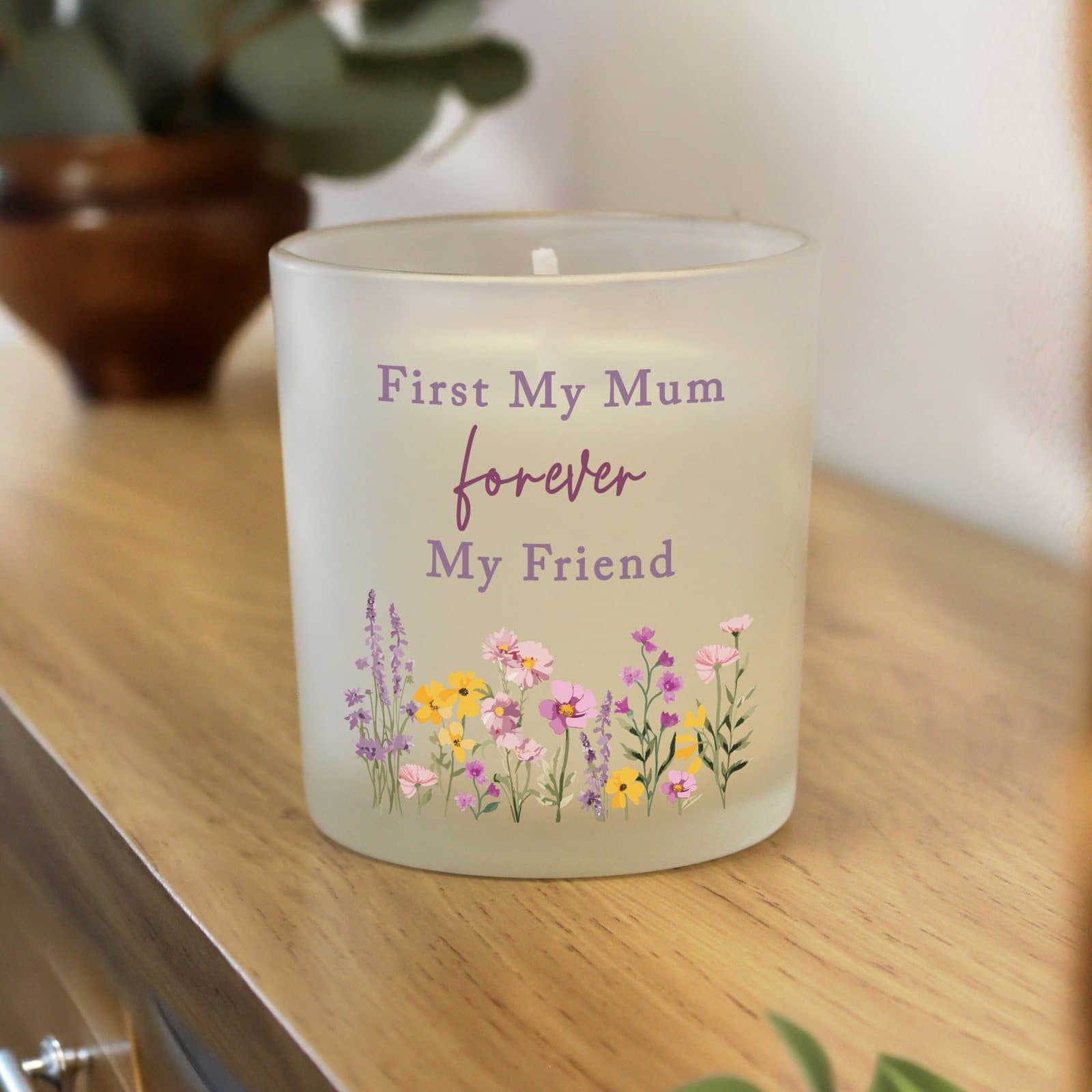 Personalised wild flower jar candle