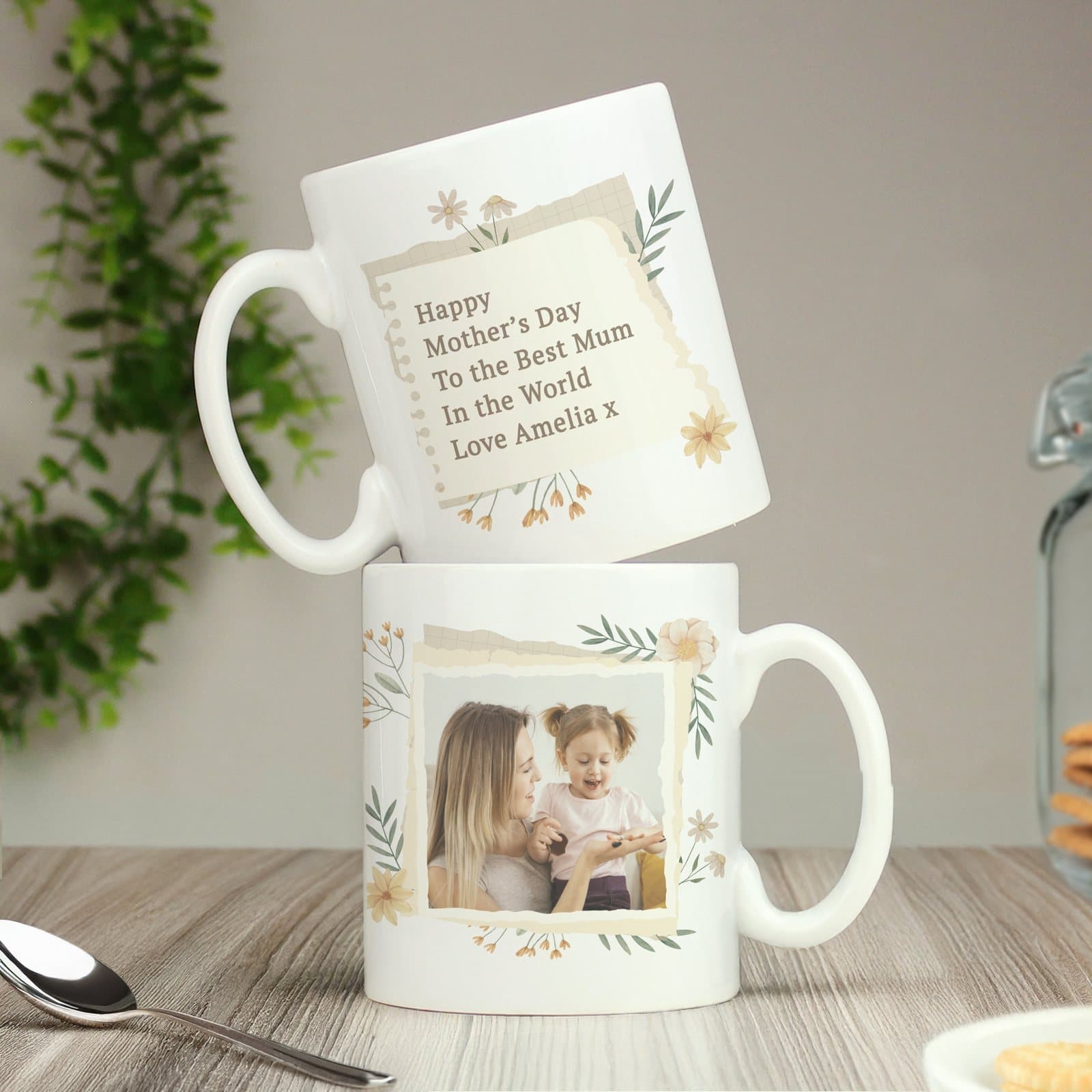 Ceramic mug with a wildflower design