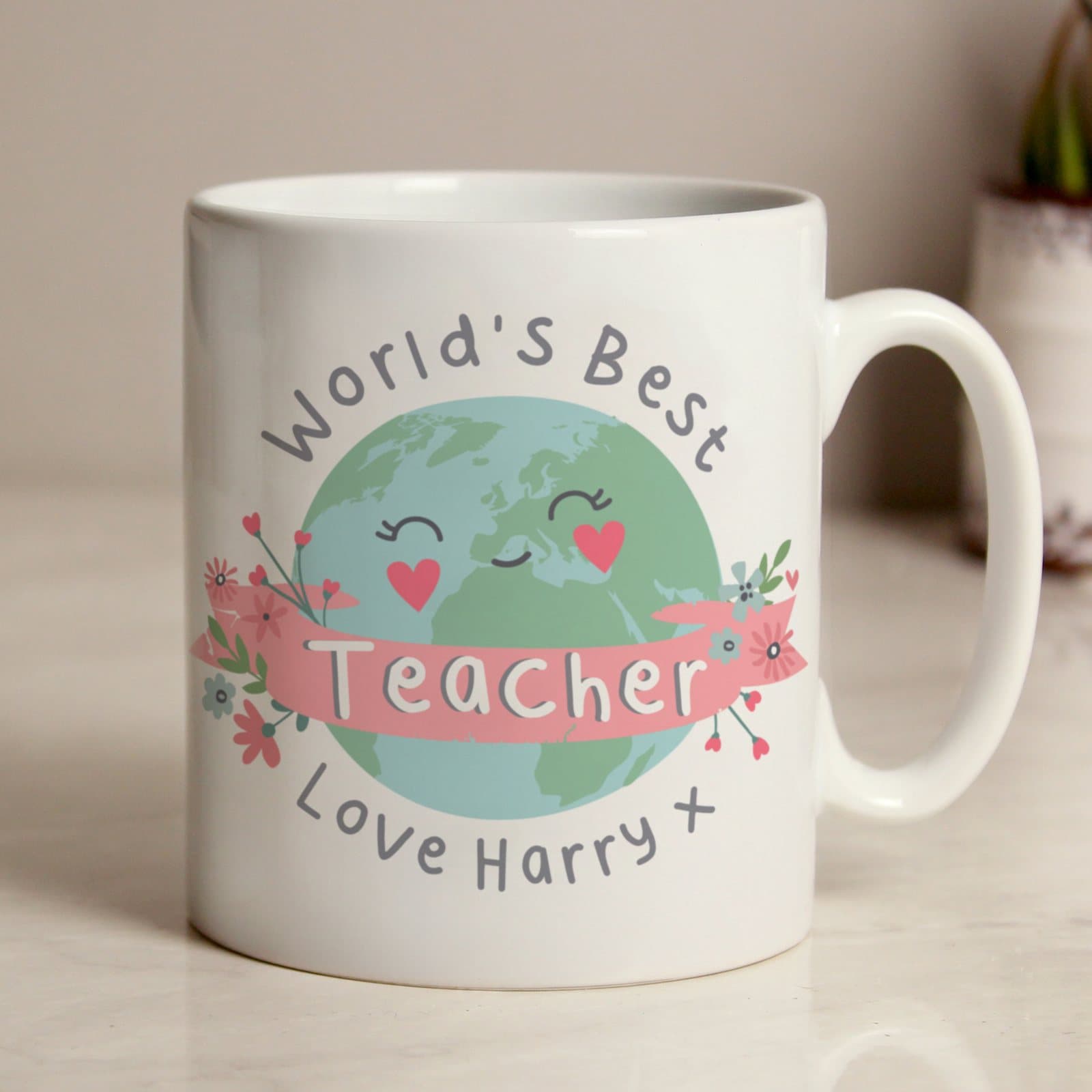 Ceramic World's Best mug personalised with a name and message