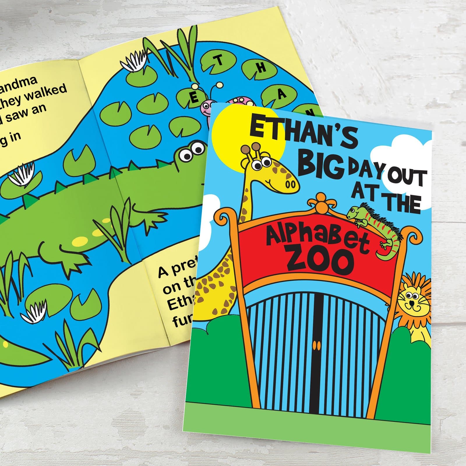 Personalised zoo story book for children