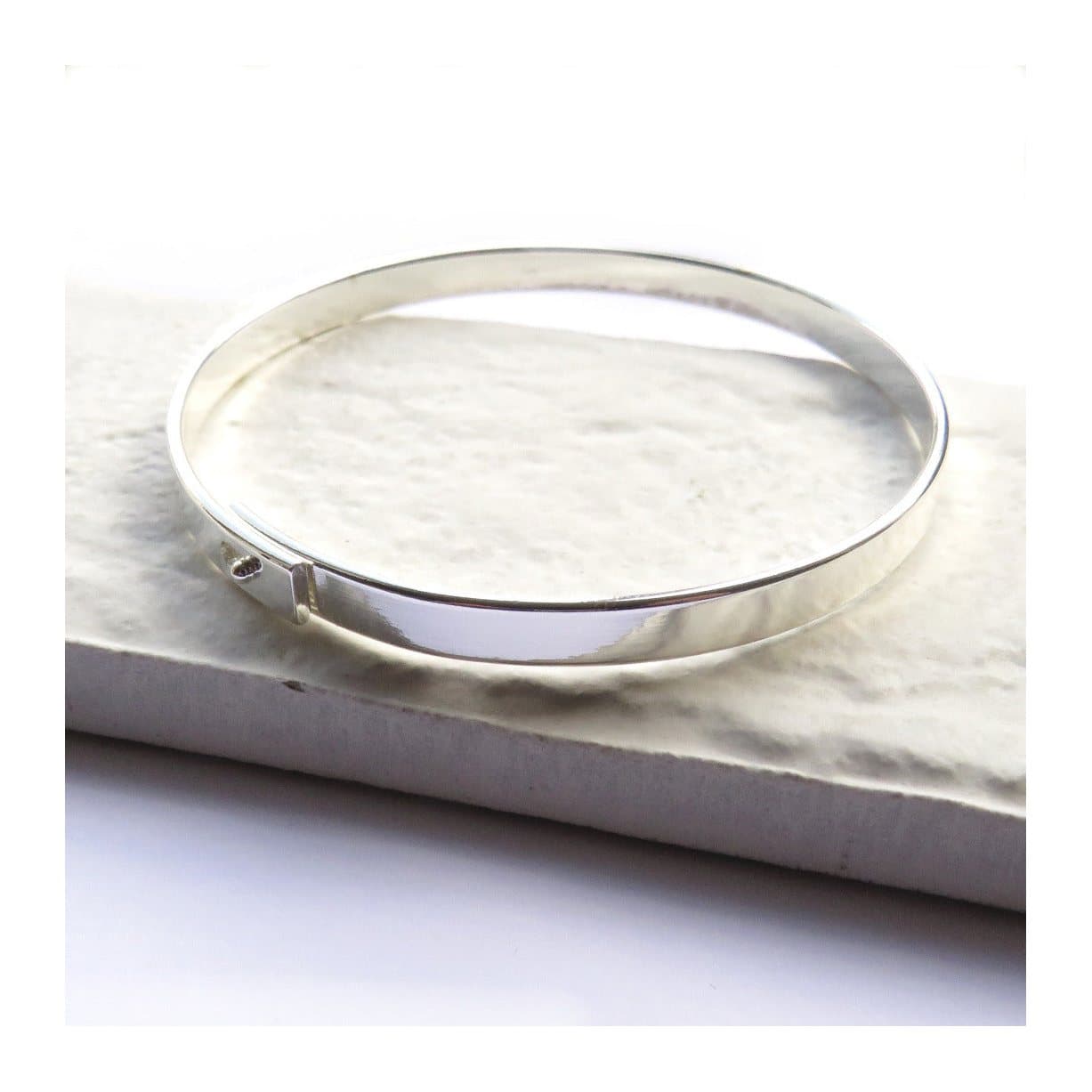 Silver thin bangle, a slim 5 mm wide band