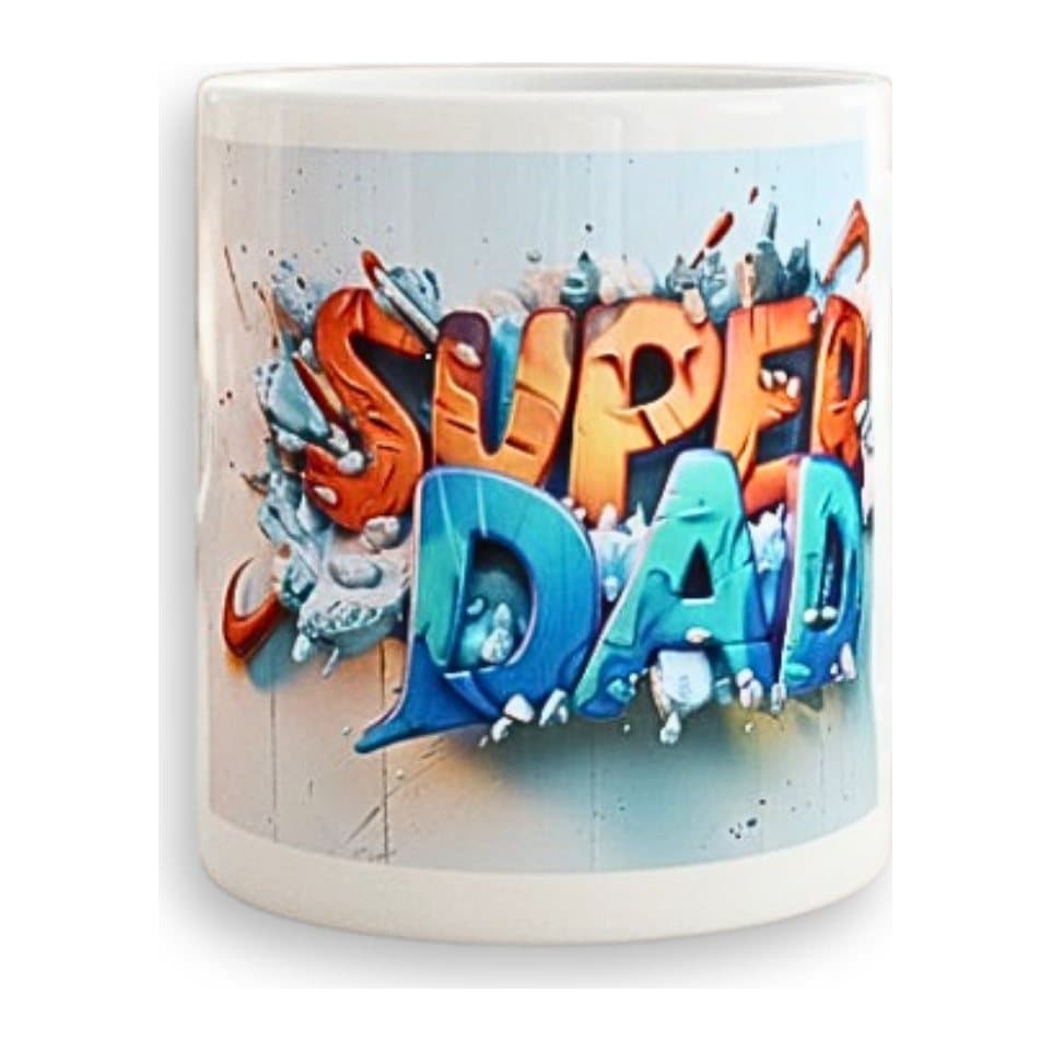 Personalised Dad ceramic mug with a dad design printed on both sides