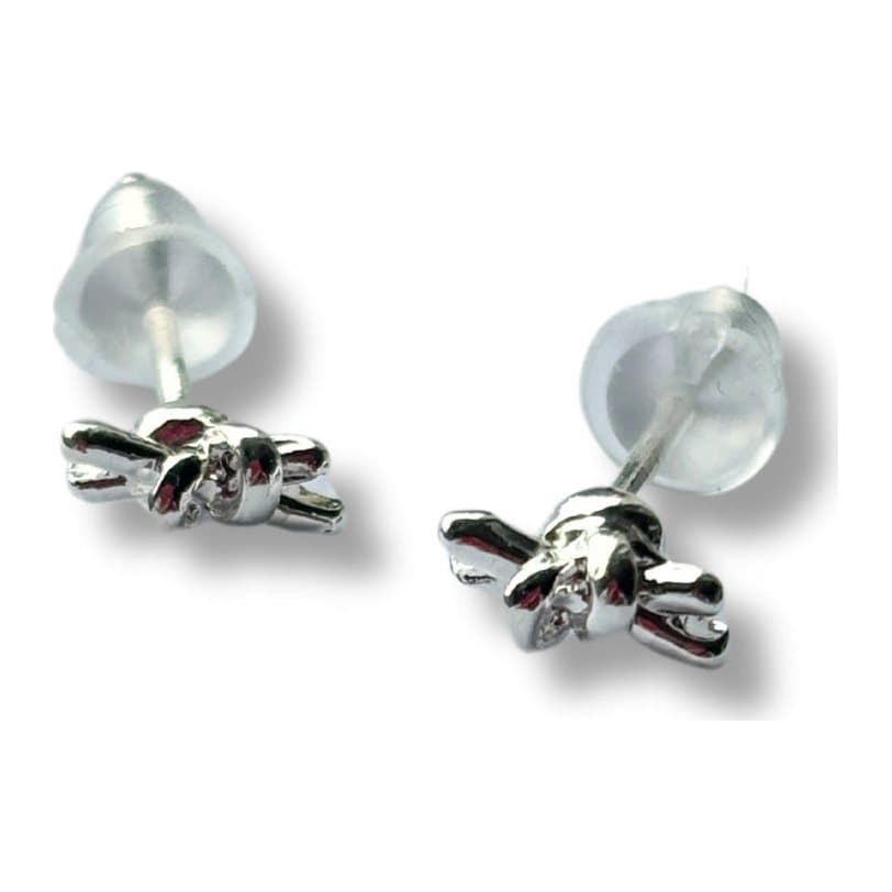 Tiny sterling silver knot stud earrings, 10 mm